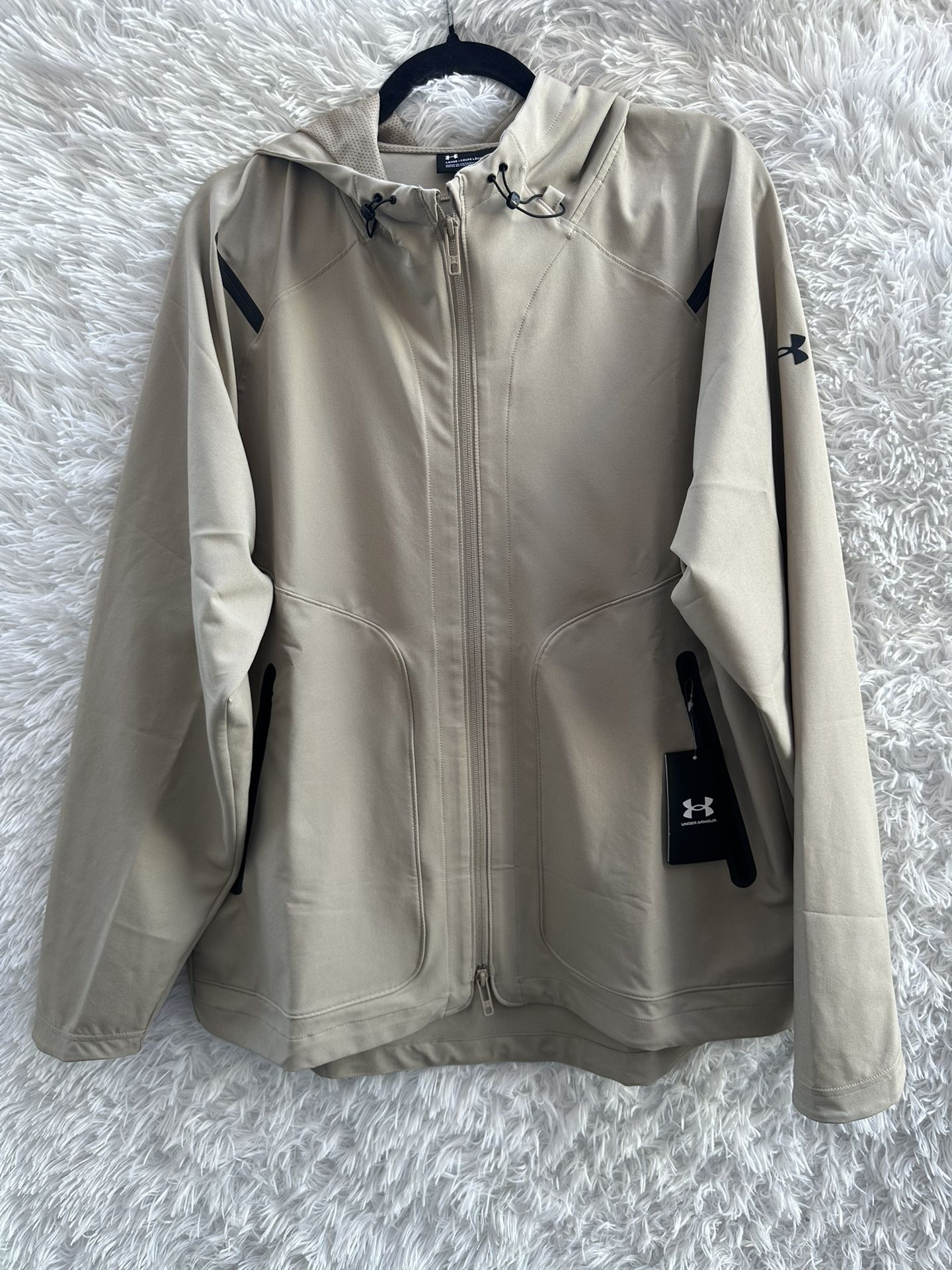 Under Armour Men's Unstoppable Tan Hooded Jacket New Size Medium 