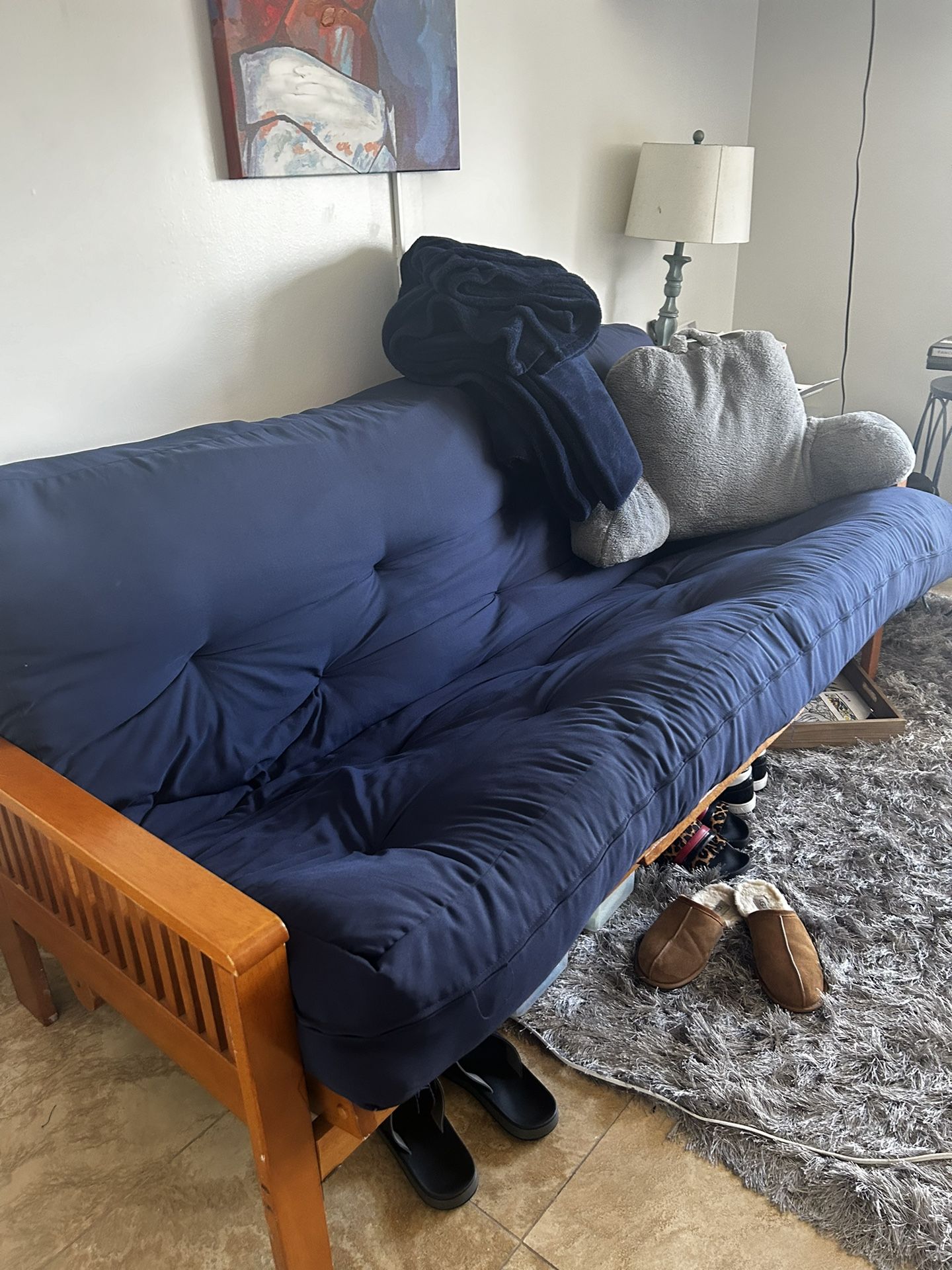 Futon W/wooden Frame - 2 Years Old; 