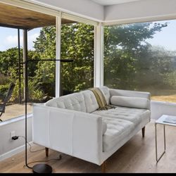 West Elm 80” Leather Couch 