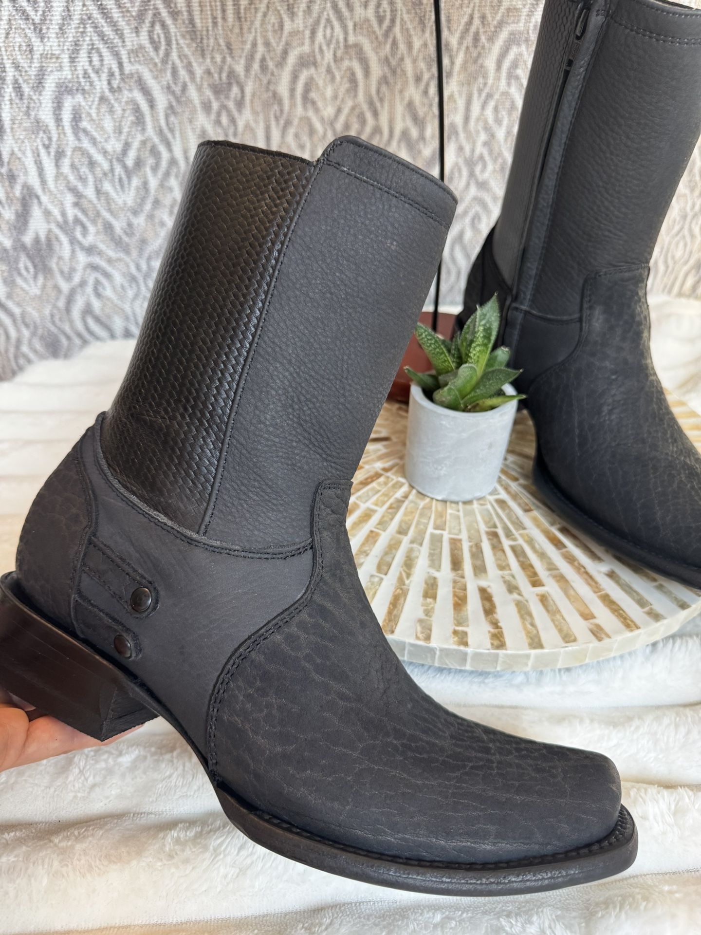 Botas Vaquera Para Hombre , Cuero De Toro , Cowboy Men’s Boots