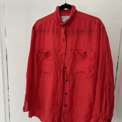 Women Silk Red Shirt