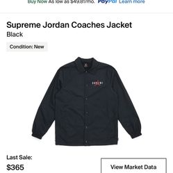 Supreme Jordan Coaches Jacket Size Large