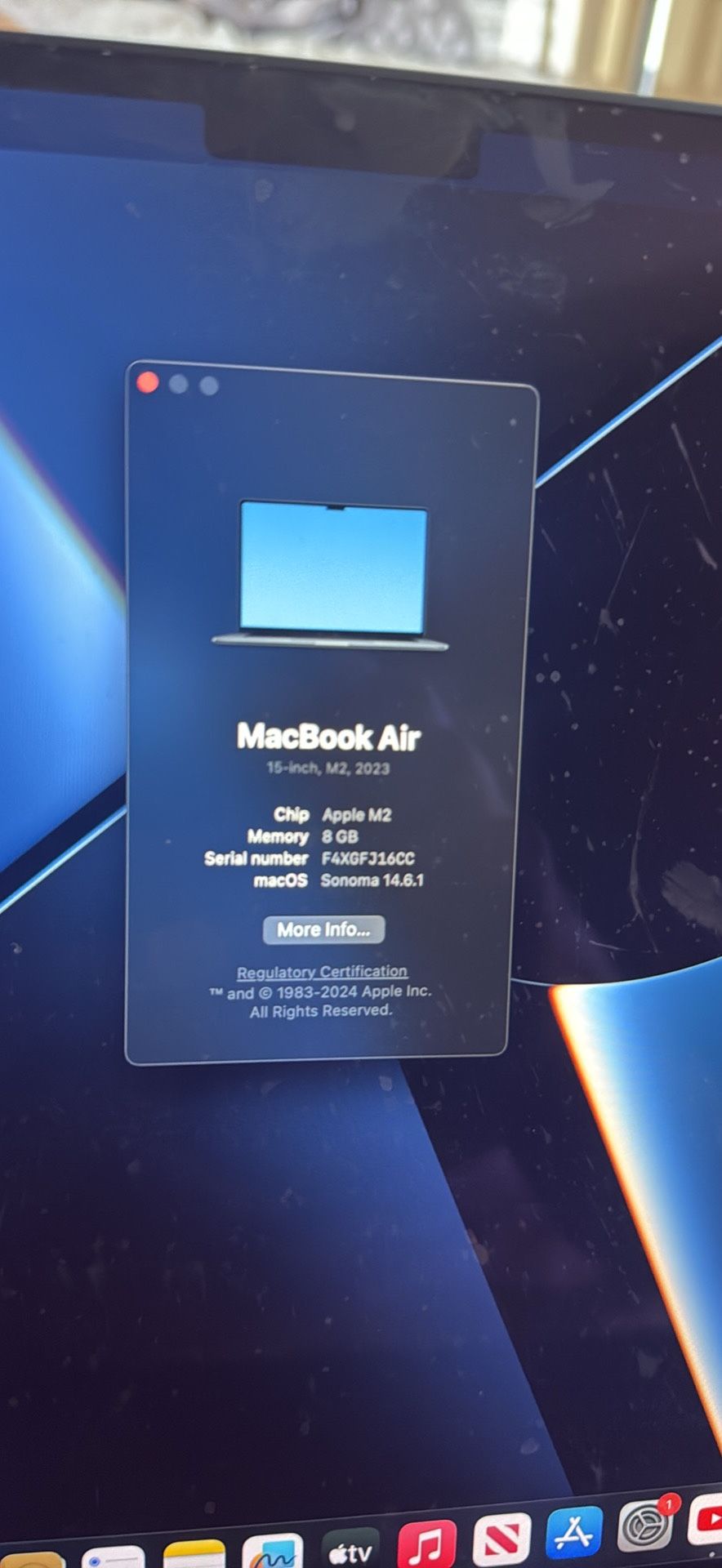 Mac book Air “15 inch, M2, 2023