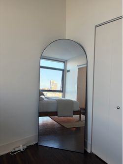 Like New Arched Full Length Mirror - 76” x 34” - Matte Black Frame