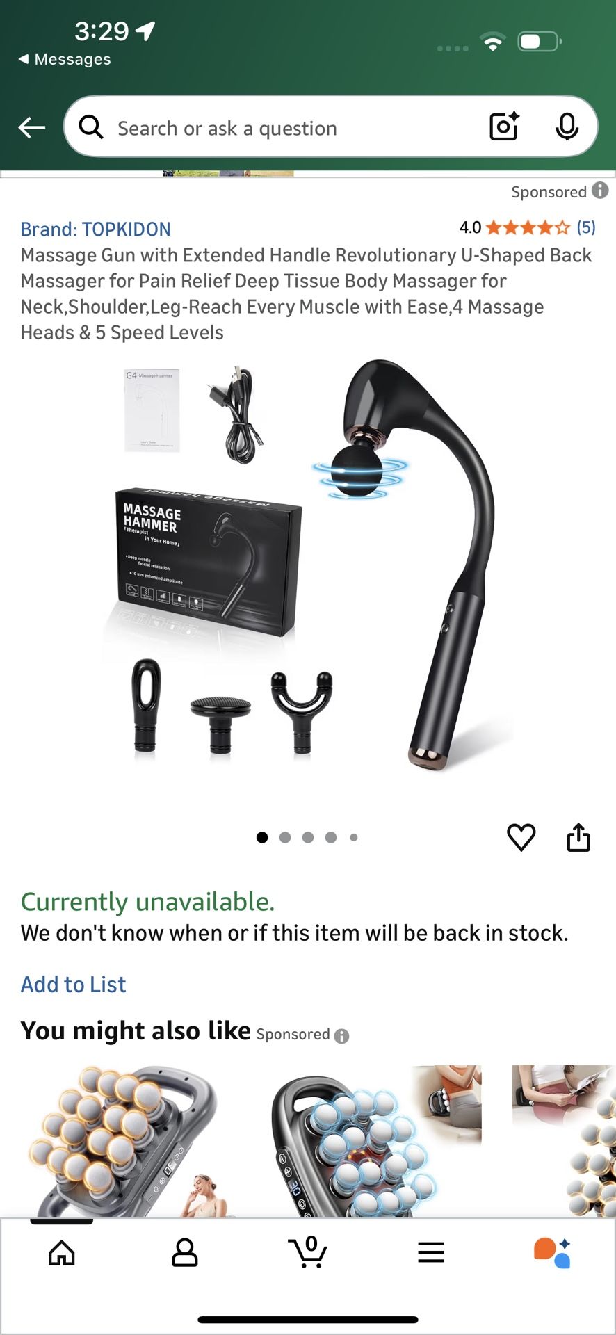 Massage Gun with Extended Handle Revolutionary U-Shaped