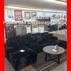 🤓 Beautiful Black Two Chaise Sectional 