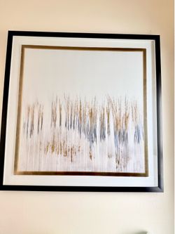 Framed Glass Abstract Gold Foil Art