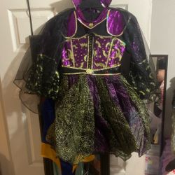 Witch Costume Dress And Hat Girls Size 7/8