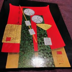 Vintage Asian Lacquer Art Signed