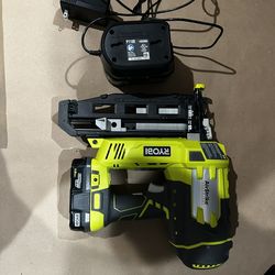 Ryobi ONE+ 18V AirStrike 16-Gauge Cordless Finish Nailer + 2 Batteries & Charger