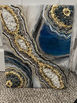 16”x20” Beautiful Geode Resin Art Piece  Thumbnail