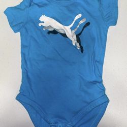 Puma: Baby Logo Blue One Piece/Onesie (6-9 Months)