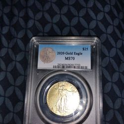 2020 $25 Gold Eagle Graded At MS70