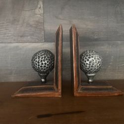 Golf Ball Decorative Bookends, Great For Office, Family Room And More