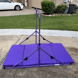 Upgrade Foldable Gymnastic Bar with Mat for Kids