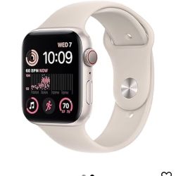 Apple Watch SE (2nd Gen) [GPS + Cellular, 44mm] - Starlight Aluminum Case with Starlight Sport Band, S/M 