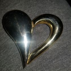 Heart Silver And Gold Tone Pendent 