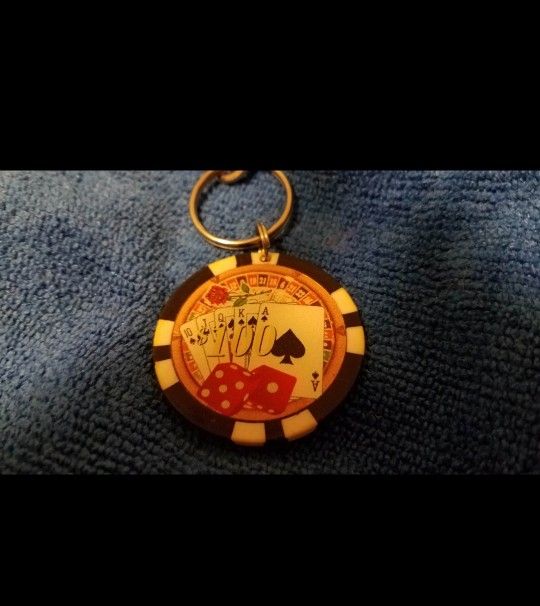Vintage Casino Chip Keychain