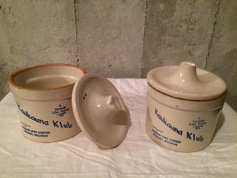 Two Vintage Kaukauna Klub Crocks