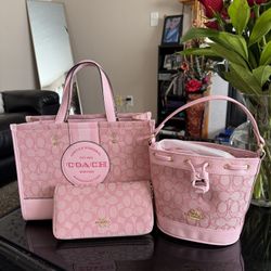 Coach Monogram Tote Bag 3pc Set