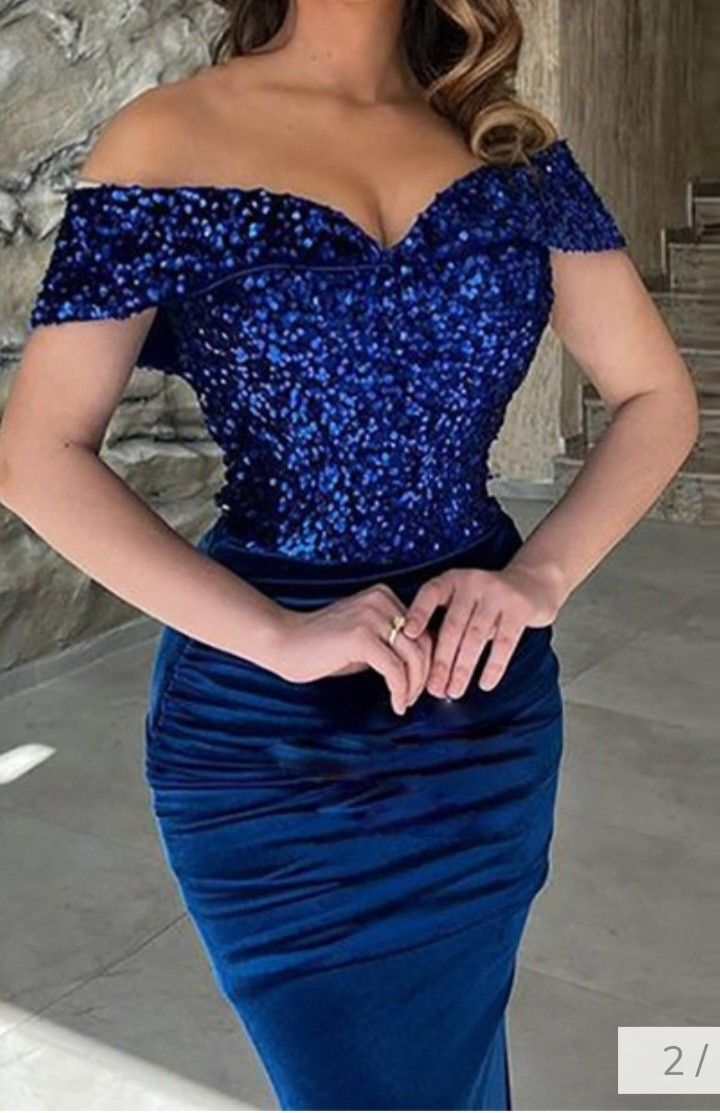 Formal Sequin/Velour Royal Blue Gown