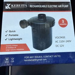 KERUITA Rechargeable Electric Air Pump for Inflatables