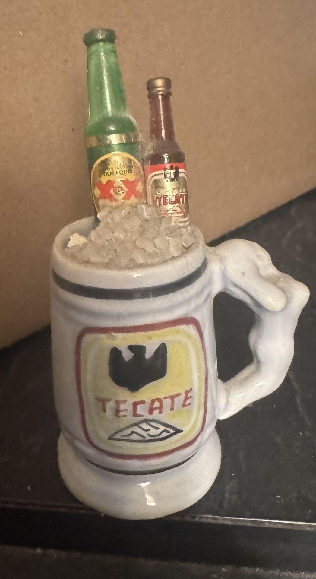Tecate Beer Pottery Clay Glaze Mug Bottles (2)