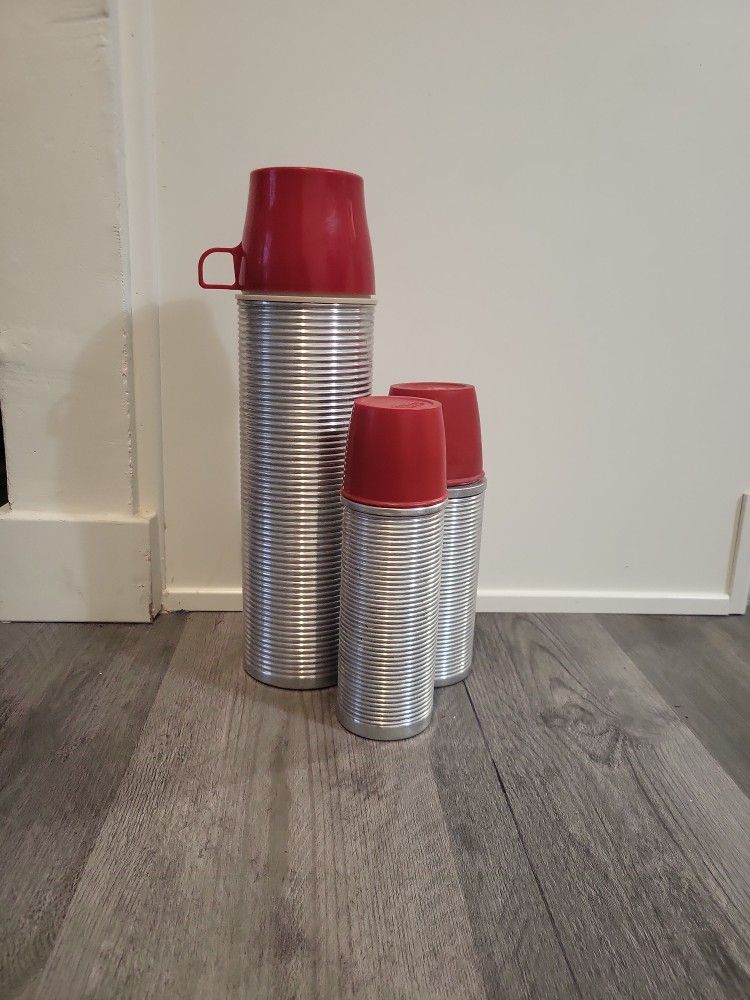 Lot Of 3 Vingage Thermos Vacuum Bottles
