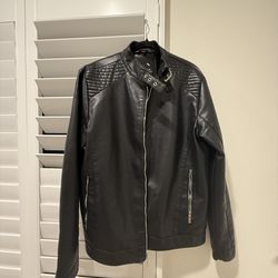 Men’s Stone Falcon large leather jacket