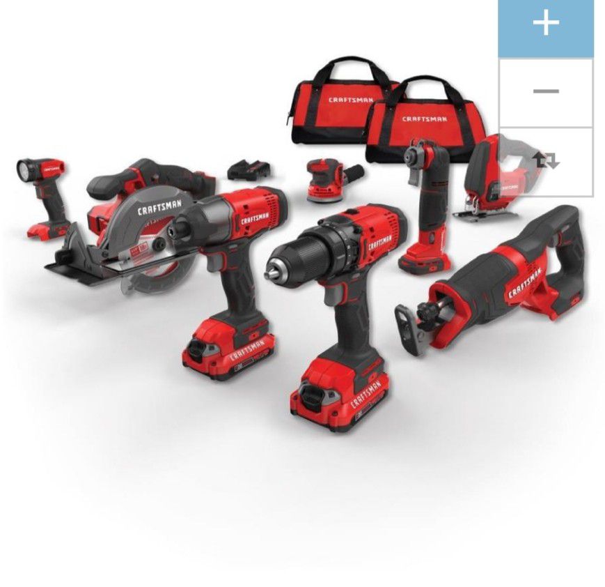 Craftsman V20 8-Tool 20-Volt Max Power Tool Combo Kit w/ Soft Case [charger & 2 batteries included] // retail price: $449