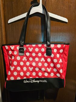 Walt Disney World Minnie Mouse Red Polka Dot Zipper Tote