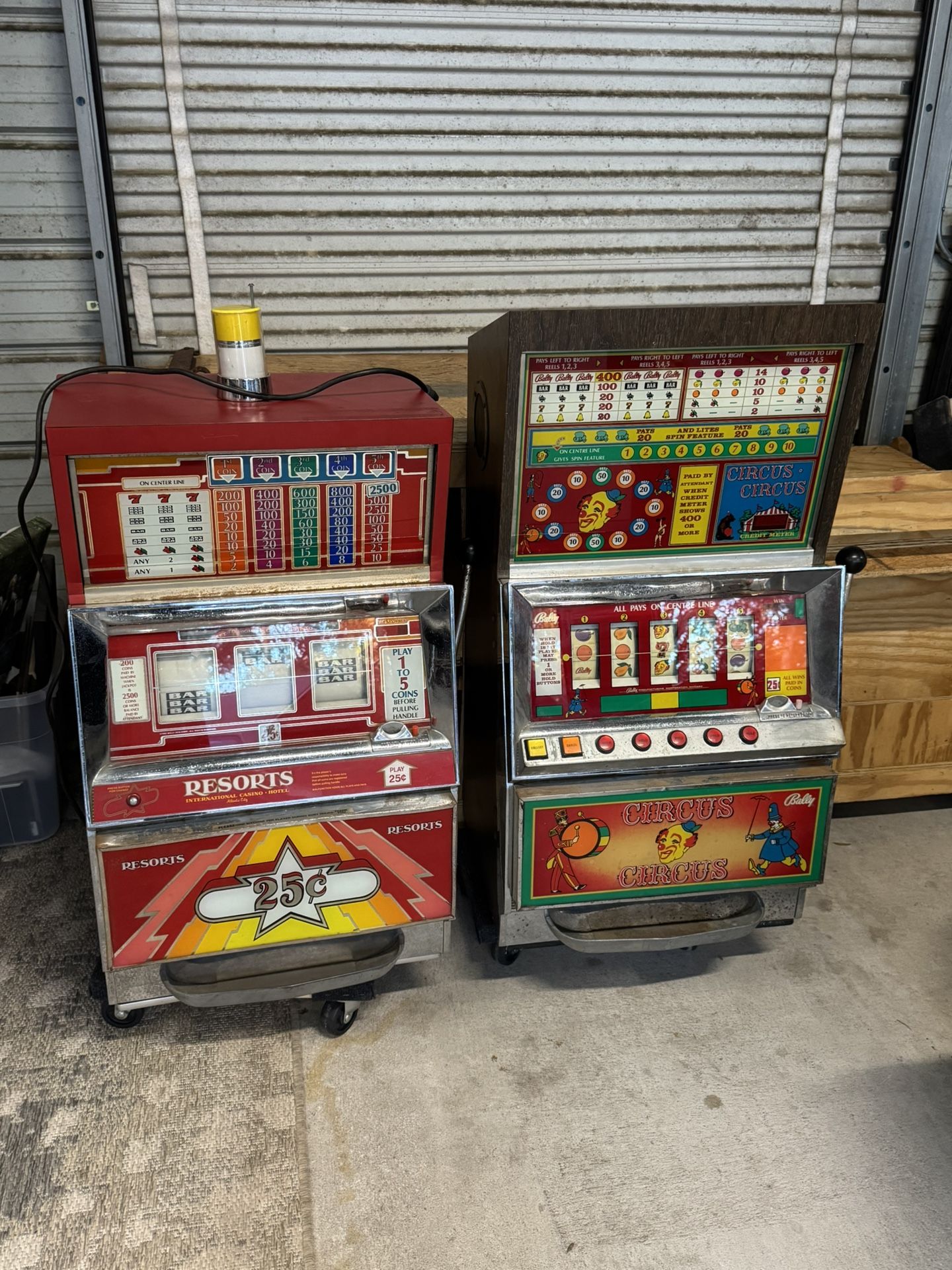 Two Bally 25 Cent Slot Machines Novelty