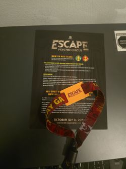 Escape Psycho Circus Festival Wristband GA
