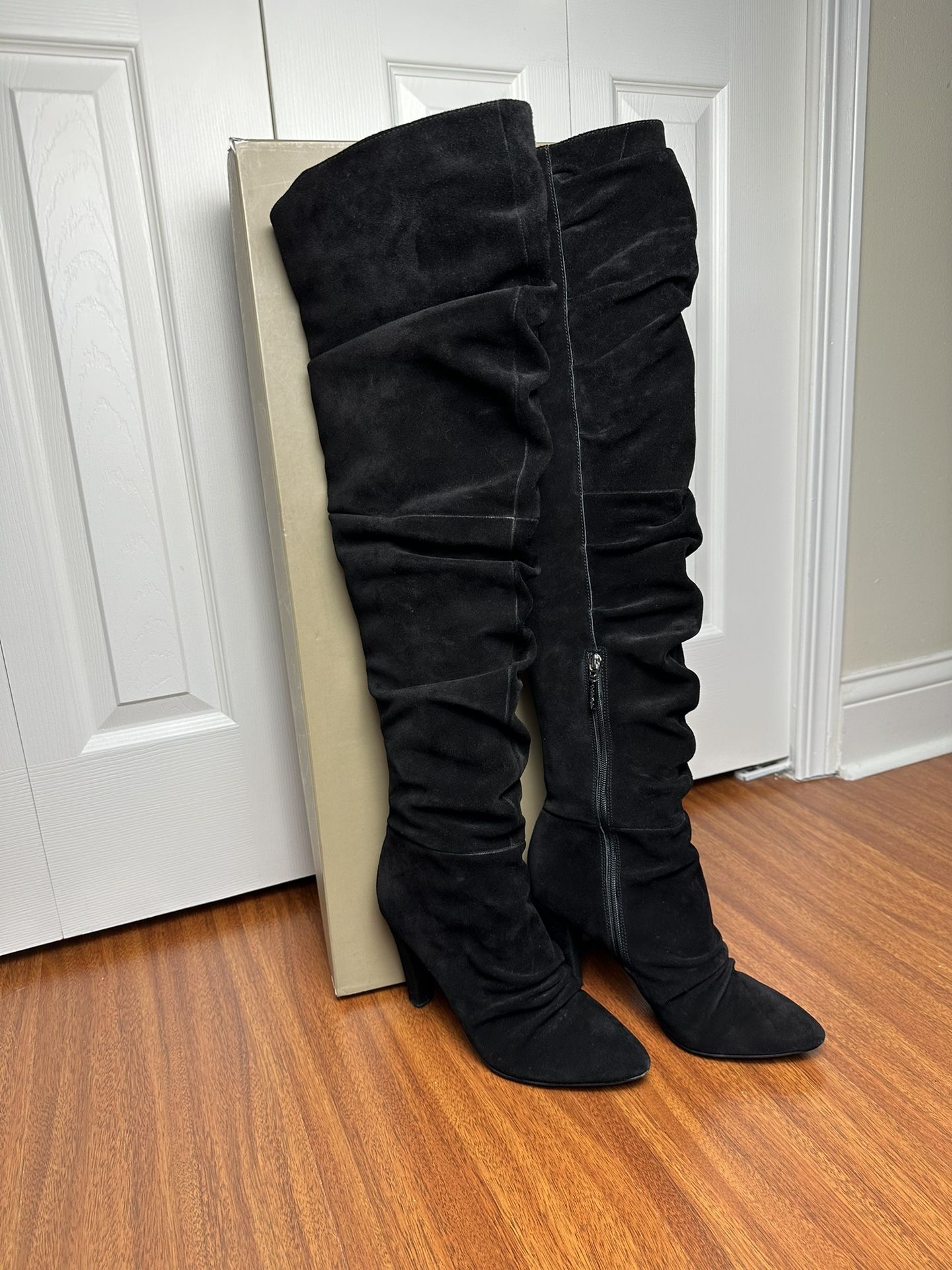 Calvin Klein Suede Leather Over the Knee Boots, Sz 9