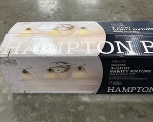 Hampton Bay Andenne 26.3 in. 3-Light Transitional Brushed Nickel Bathroom Vanity Light Fixture with Marbleized Glass Shades