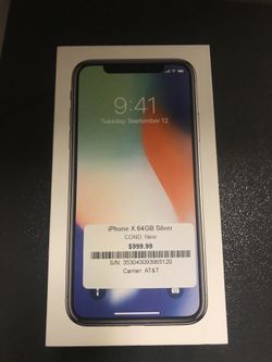 iPhone X 64GB Silver AT&T