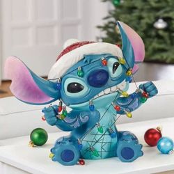 Disney 14.8" Holiday Stitch Hand Painted Statue by Jim Shore Christmas Greeter