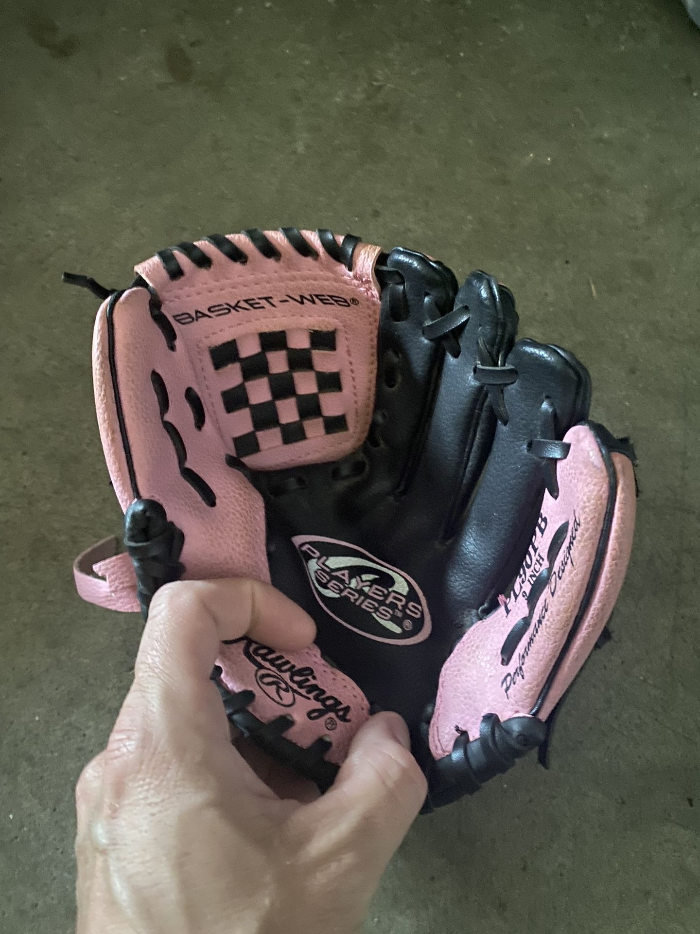 $10, Girls Pink/Black Tee-Ball Baseball Glove