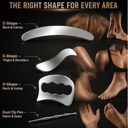 5 stars Muscle Scraper Tool Set Stainless Steel Body