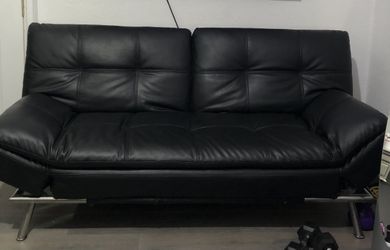 Black Leather Futon