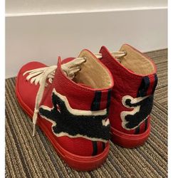 Red Gucci High Top Sneakers