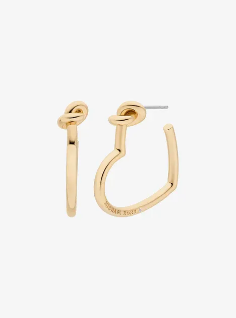 NWT Michael Kors Knotted Heart Hoop Earrings