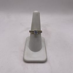 14kt Dual-Tone Engagement Style Ring w/ Stones
