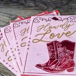 Valentines Cards "Howdy Love" Set of 4