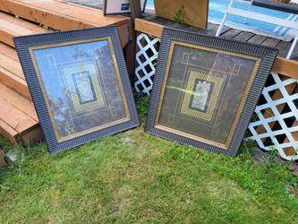 Pair of Framed Heraldic Crest Wall Art