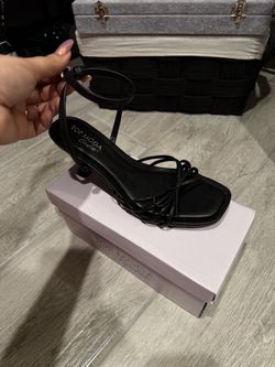Top Moda Black Strappy Heeled Sandals