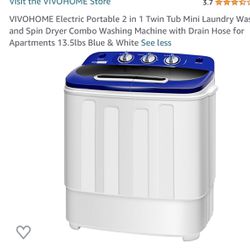 VIVOHOME Electric Portable 2n1Twin Tub Laundry Washer and Spin Dryer Combo Washing Machine