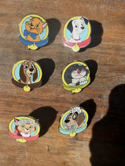 Disney Parks Pin Magical Mystery Series 25 Character Dogs & Cats Collar Set Of 6