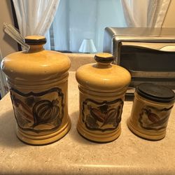 Antique Canister Set Of 3