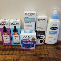 6 Pieces Full Size Skincare Truskin Cetaphil Loreal Garnier